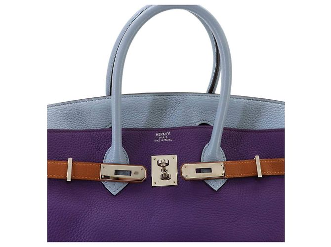 Hermès Hermes Birkin 35 Arlequin Handtasche Blau Grau Taupe - Ansicht 7