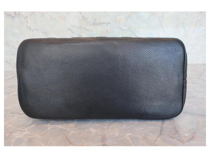 Chanel Medaillon Gesteppte Tote Bag Schwarz Kaviarleder - Ansicht 11