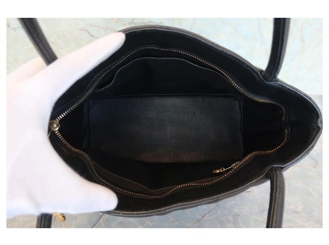 Chanel Medaillon Gesteppte Tote Bag Schwarz Kaviarleder - Ansicht 4