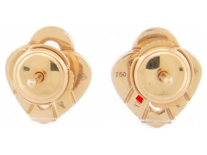 NUEVOS PENDIENTES POIRAY CORAZÓN ENTRELAZADO ESMALTE ROSA & ORO AMARILLO 18K Dorado - vista 4