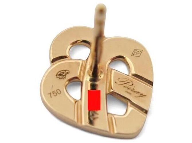 NUEVOS PENDIENTES POIRAY CORAZÓN ENTRELAZADO ESMALTE ROSA & ORO AMARILLO 18K Dorado - vista 5