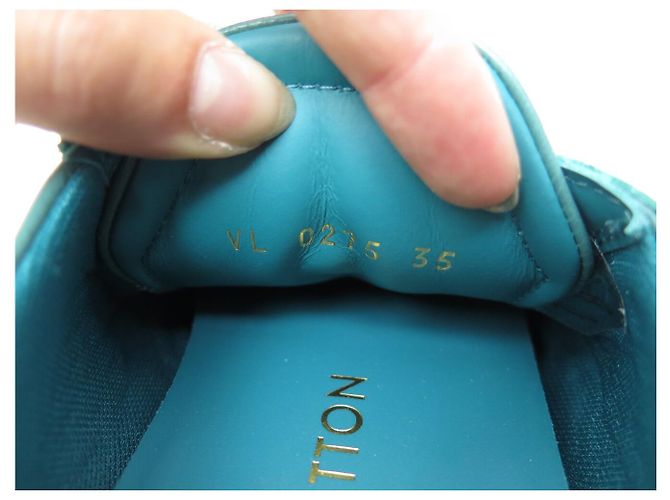SNEAKERS LOUIS VUITTON SNEAKERINA 1AHNDY 35 NUOVE PELLE E Camoscio VERDE - vista 14