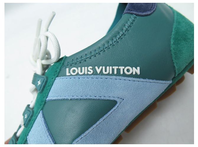 SNEAKERS LOUIS VUITTON SNEAKERINA 1AHNDY 35 NUOVE PELLE E Camoscio VERDE - vista 16