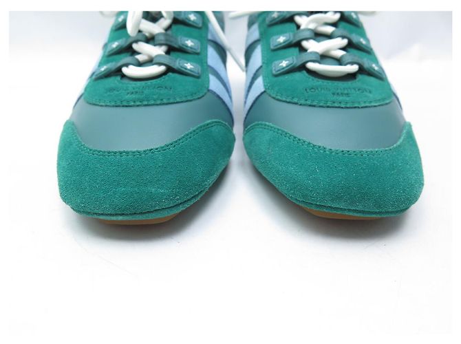 SNEAKERS LOUIS VUITTON SNEAKERINA 1AHNDY 35 NUOVE PELLE E Camoscio VERDE - vista 4