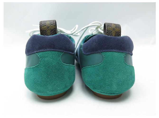 SNEAKERS LOUIS VUITTON SNEAKERINA 1AHNDY 35 NUOVE PELLE E Camoscio VERDE - vista 5
