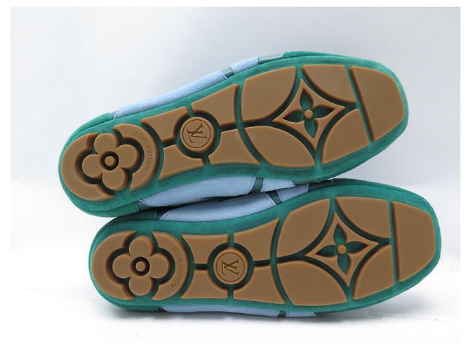 SNEAKERS LOUIS VUITTON SNEAKERINA 1AHNDY 35 NUOVE PELLE E Camoscio VERDE - vista 6