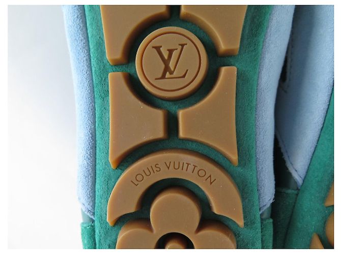 SNEAKERS LOUIS VUITTON SNEAKERINA 1AHNDY 35 NUOVE PELLE E Camoscio VERDE - vista 7