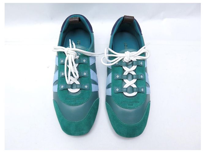 SNEAKERS LOUIS VUITTON SNEAKERINA 1AHNDY 35 NUOVE PELLE E Camoscio VERDE - vista 8