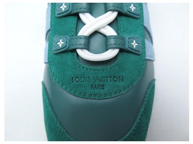 SNEAKERS LOUIS VUITTON SNEAKERINA 1AHNDY 35 NUOVE PELLE E Camoscio VERDE - vista 9
