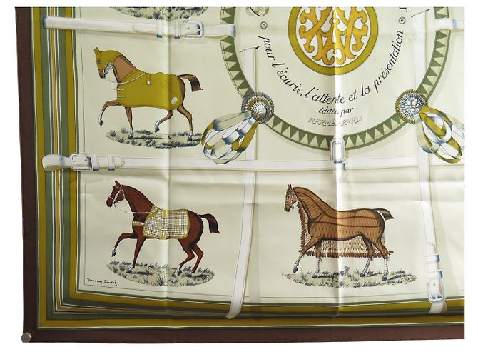 Hermès FOULARD HERMES COUVERTURES ET TENUES DE JOUR CARRE 90 IN SETA Multicolore - vista 5