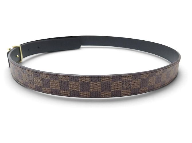 NEU LOUIS VUITTON ICONIC REVERSIBLE GÜRTEL T85 LEDER & DAMIER LEINWAND Braun - Ansicht 3