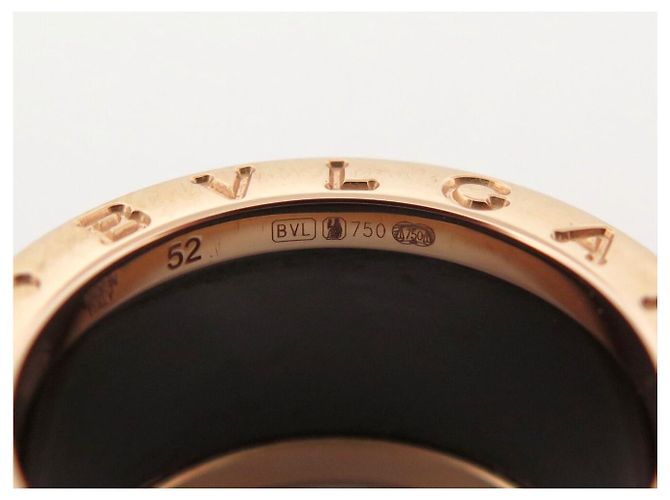 ANELLO BULGARI B ZERO 1 345853 ORO ROSA 18K 9.6GR & CERAMICA NERA T52 Nero - vista 10