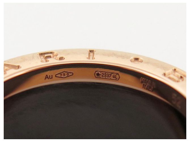 ANELLO BULGARI B ZERO 1 345853 ORO ROSA 18K 9.6GR & CERAMICA NERA T52 Nero - vista 8