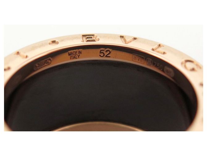ANELLO BULGARI B ZERO 1 345853 ORO ROSA 18K 9.6GR & CERAMICA NERA T52 Nero - vista 9