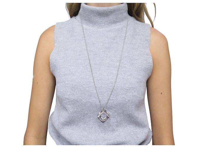 COLLANA DINH VAN LE PAVE SU CATENA IN ARGENTO 925 GM 668304 SILVER NECKLACE - vista 12
