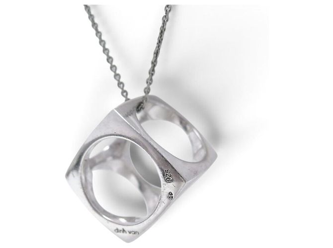 COLLANA DINH VAN LE PAVE SU CATENA IN ARGENTO 925 GM 668304 SILVER NECKLACE - vista 2