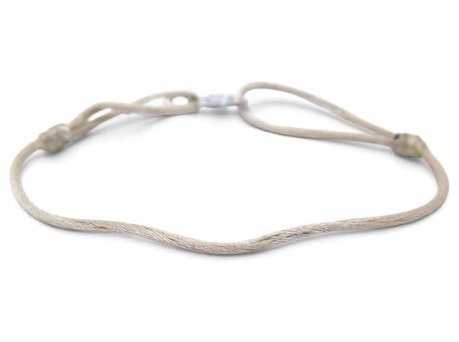 BRACCIALE DINH VAN CORDON FLEUR BUBBLES ORO BIANCO 18K 1.6GR + 5 CORDINI Argento - vista 4