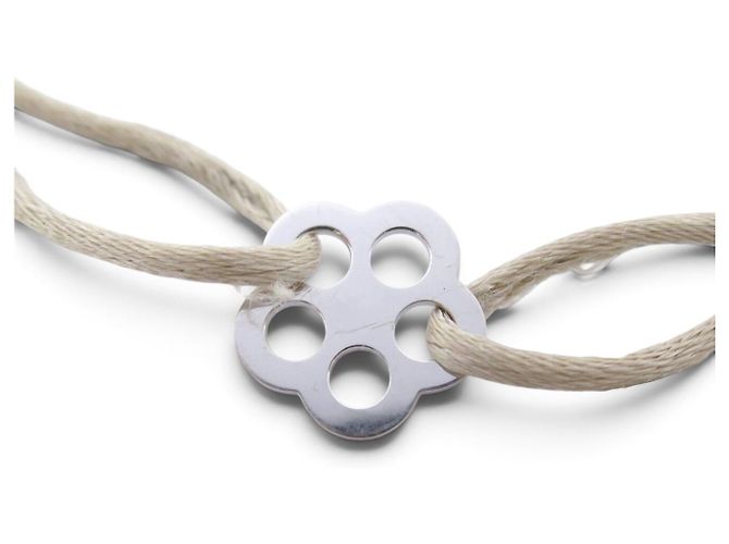 BRACCIALE DINH VAN CORDON FLEUR BUBBLES ORO BIANCO 18K 1.6GR + 5 CORDINI Argento - vista 7