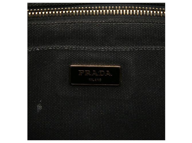 Prada Mini-Handtasche aus Canapa mit Dreiecks-Logo-Plakette Schwarz - Ansicht 5