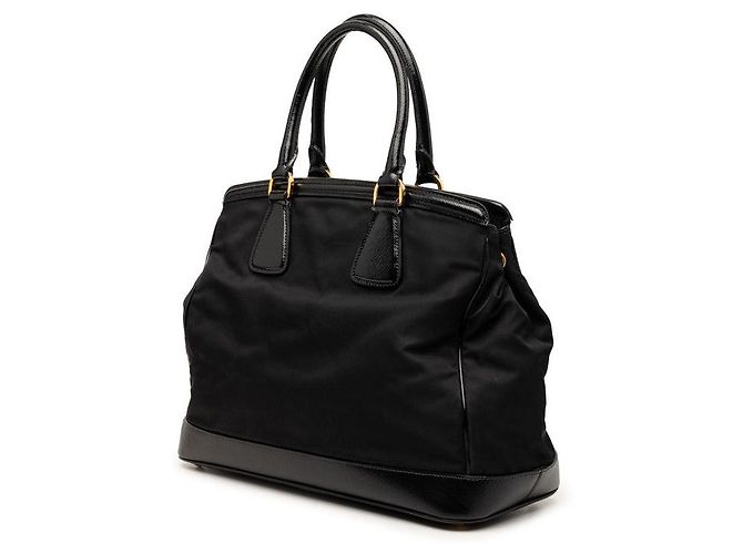 Borsa Prada Saffiano con logo triangolare Nero - vista 2