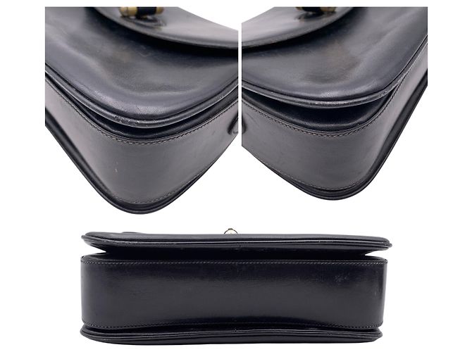 Sac à épaule Gucci Vintage en cuir Box Noir - vue 4