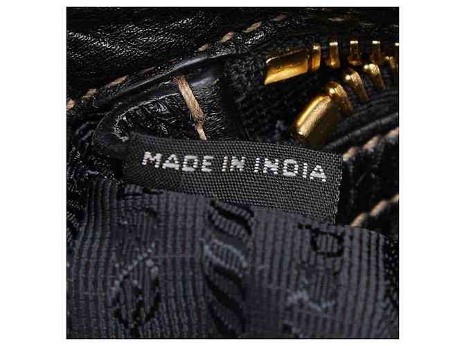 Borsa a tracolla Prada in jacquard con logo Nero - vista 10