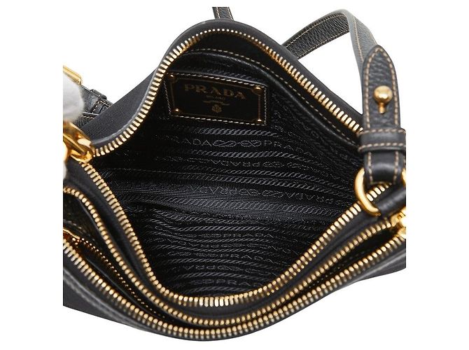 Borsa a tracolla Prada in jacquard con logo Nero - vista 7
