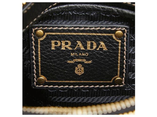 Borsa a tracolla Prada in jacquard con logo Nero - vista 8