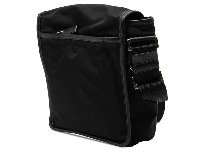 Sac bandoulière Prada avec logo triangle Noir - vue 2