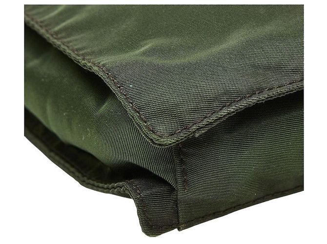 Sac bandoulière Prada avec plaque logo triangle Marron - vue 7