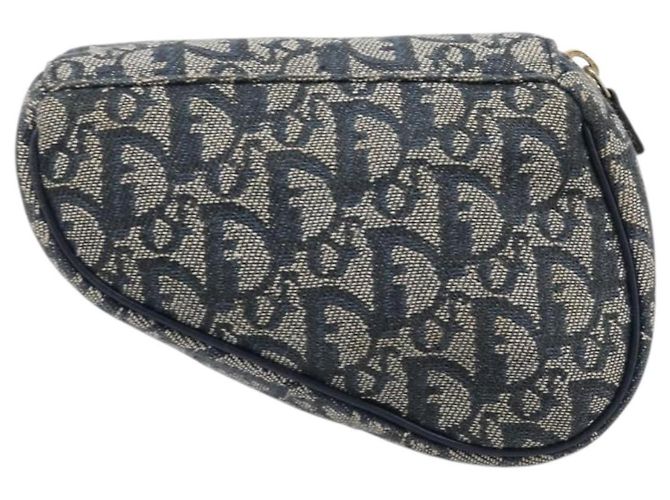 Christian Dior Saddle Zip Diorissimo Canvas Blu navy - vista 2