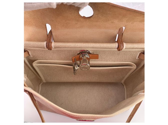 Hermès Bolso de tela Hermes Herbag Castaño Beige - vista 6