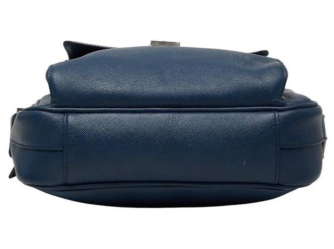 Bolsa Tiracolo Prada com Placa de Logotipo Triangular Azul - vista 3