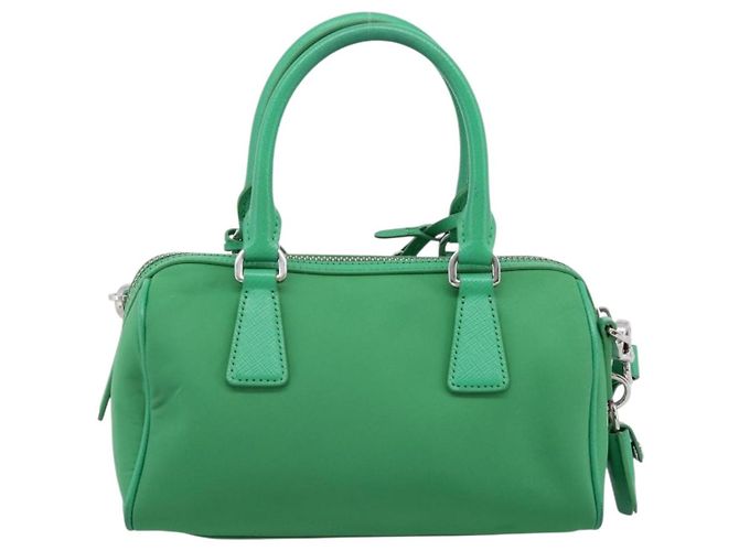 PRADA Sac à main Nylon 2way Green Silver - vue 2