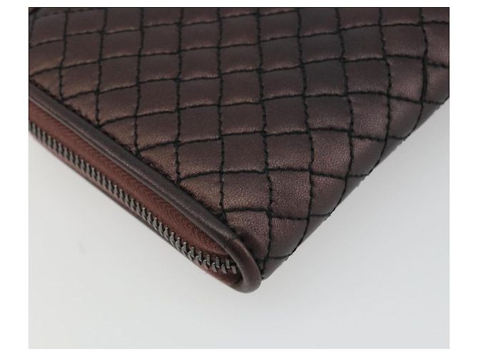 BOTTEGA VENETA Round Long Wallet Leather Brown - vista 11