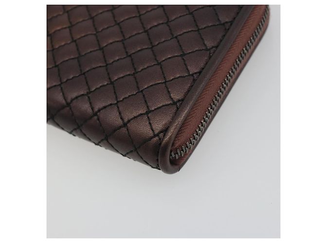 BOTTEGA VENETA Round Long Wallet Leather Brown - vista 8