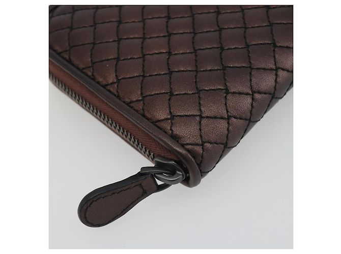 BOTTEGA VENETA Round Long Wallet Leather Brown - vista 9
