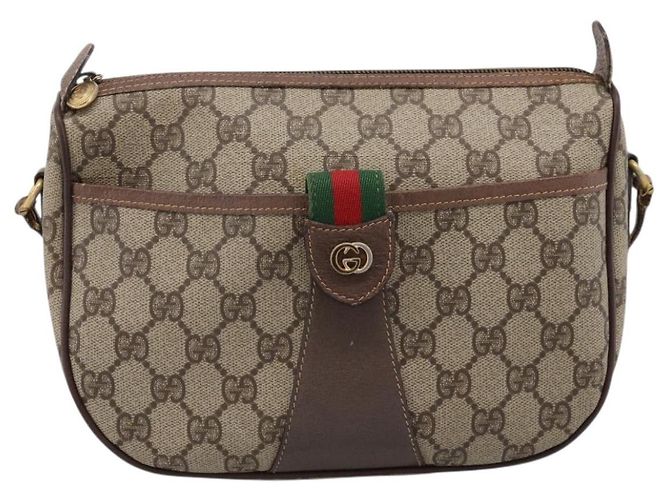 GUCCI GG Supreme Web Sherry Line Shoulder Bag PVC Beige 001 123 4002 - vista 2