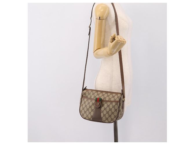GUCCI GG Supreme Web Sherry Line Shoulder Bag PVC Beige 001 123 4002 - vista 23