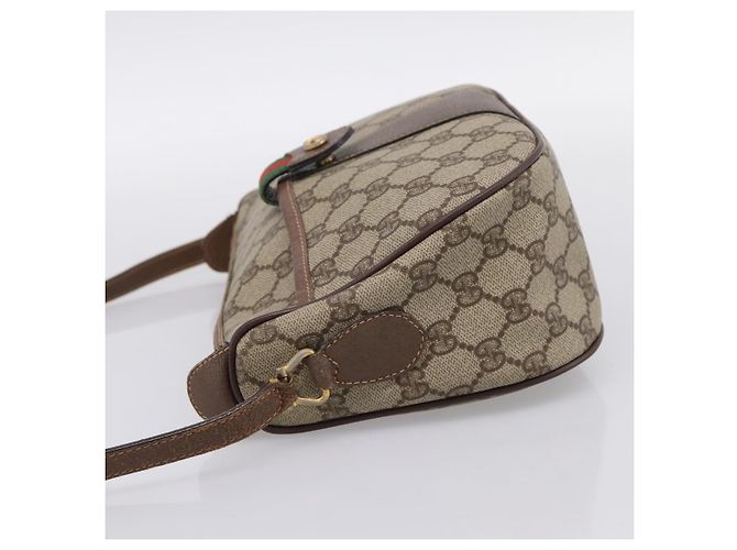 GUCCI GG Supreme Web Sherry Line Shoulder Bag PVC Beige 001 123 4002 - vista 4