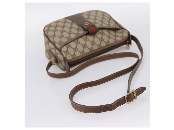 GUCCI GG Supreme Web Sherry Line Shoulder Bag PVC Beige 001 123 4002 - vista 7