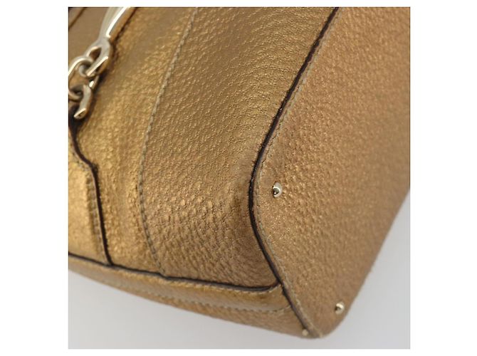 GUCCI Horsebit Tote Bag Leather Gold 137385 - vista 11