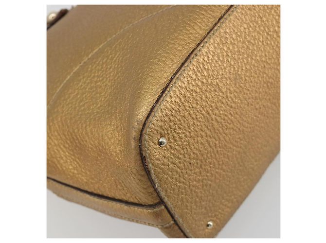 GUCCI Horsebit Tote Bag Leather Gold 137385 - vista 13
