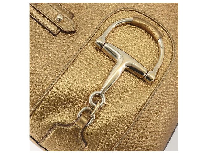 GUCCI Horsebit Tote Bag Leather Gold 137385 - vista 14