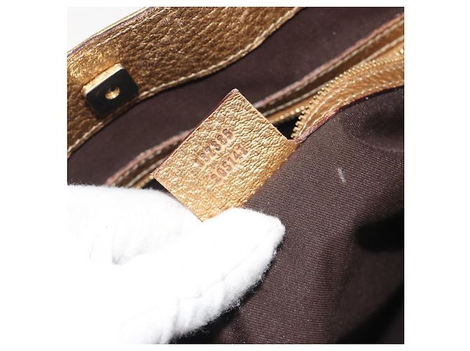 GUCCI Horsebit Tote Bag Leather Gold 137385 - vista 21