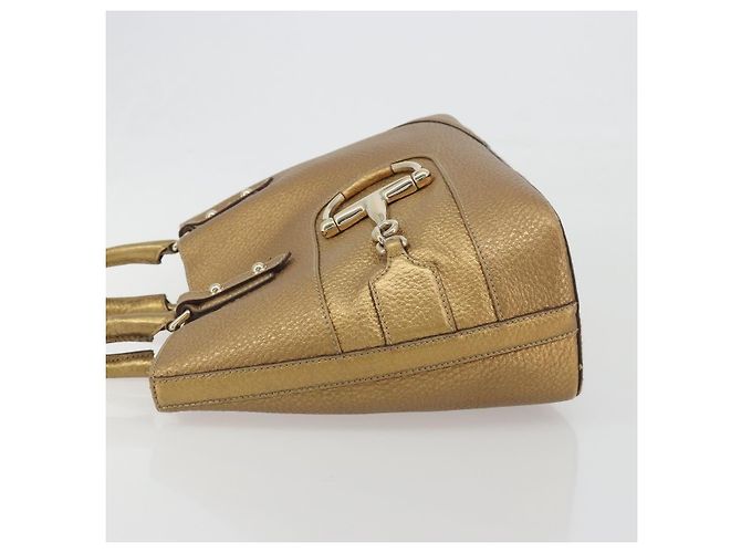 GUCCI Horsebit Tote Bag Leather Gold 137385 - vista 5