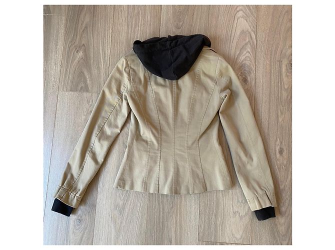 Autre Marque Blazer Celyn b. de mezcla de algodón beige con capucha desmontable Negro - vista 5