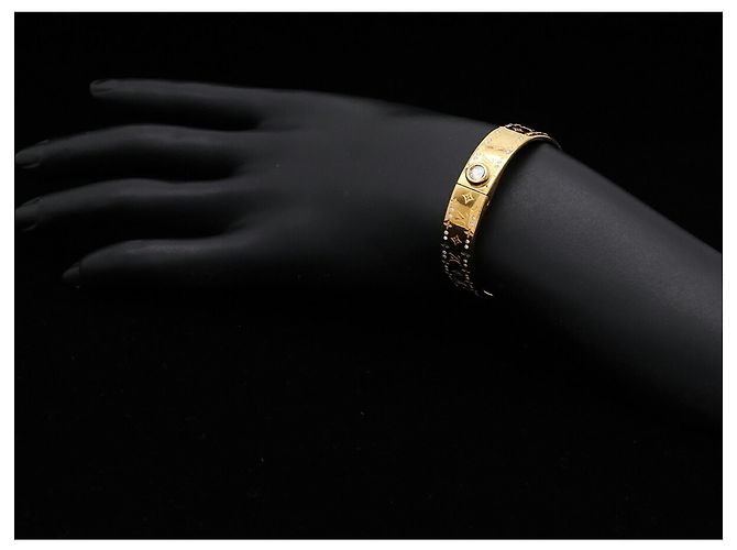 Louis Vuitton Nanogram Strass Armreif Golden - Ansicht 8