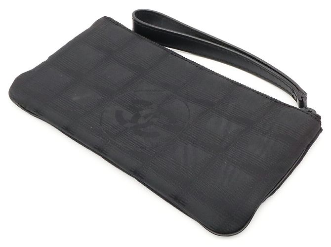 Chanel New Travel Line Pochette Borsa a Mano Nera Nero - vista 3