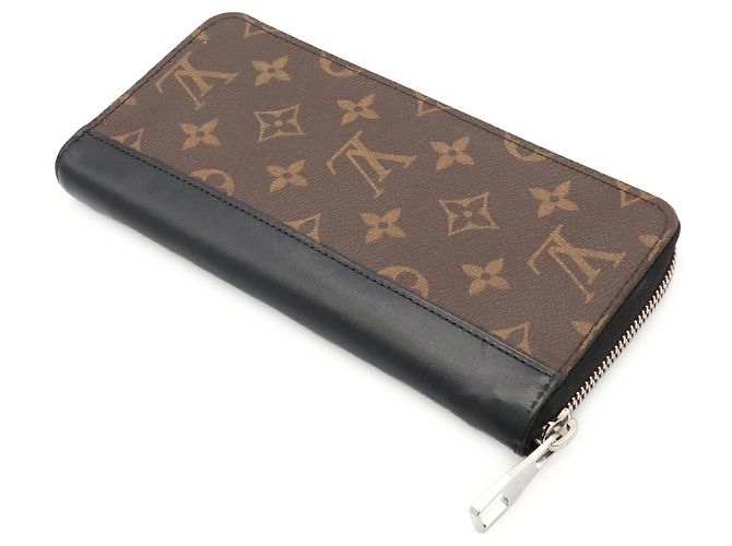 Louis Vuitton Monogram Macassar Zippy Long Wallet Brown Black - view 3